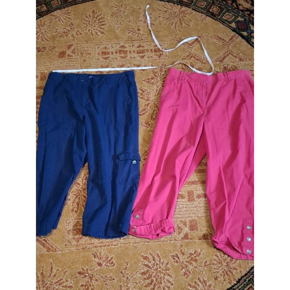Basic Editions Navy Blue and Hot Pink Capris  (Jea079)
